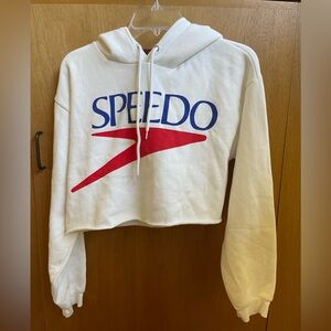 Cropped Speedo Hoodie- Forever 21 - Cotton- SZ - Medium